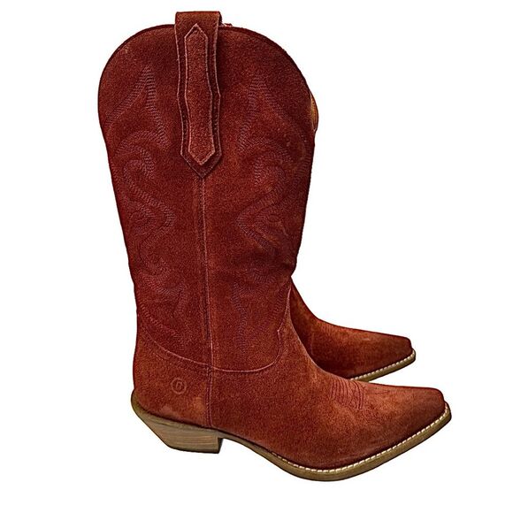 Dingo Ladies Out West Tall Western Boots Cranberry Leather Embroidered 9.5 - Picture 7 of 10